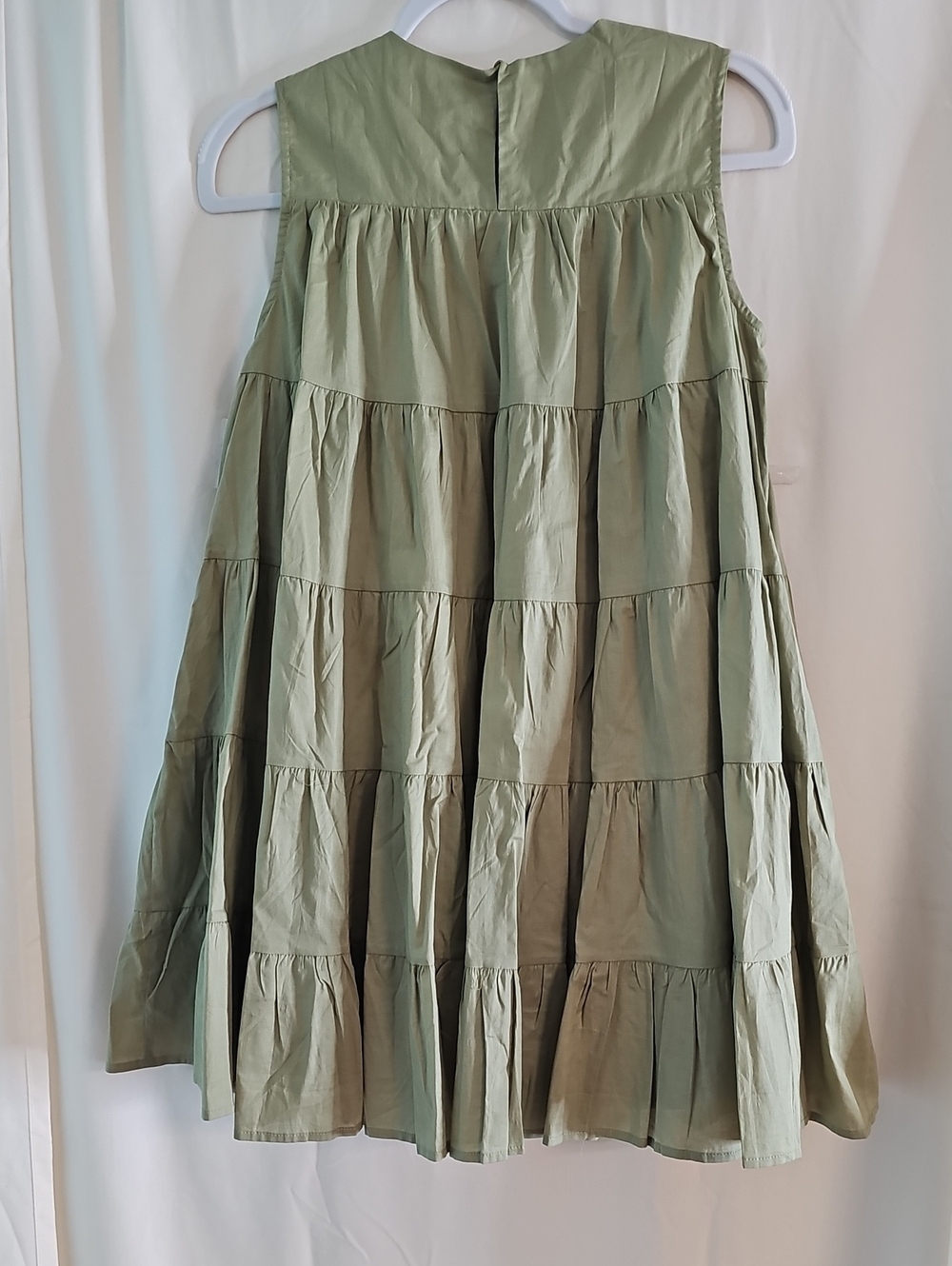 Olive Tiered A-Line Dress Skirt - Picture 5 of 8